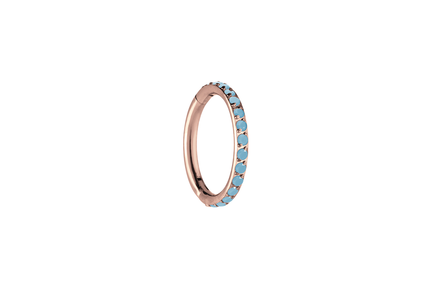 Titan Segmentring Clicker Piercing EINGEFASSTE SYNTHETISCHE TÜRKISE